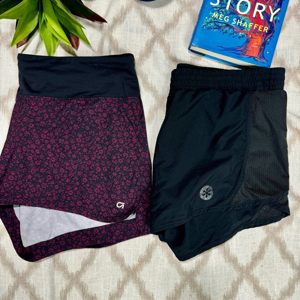 Floral and Black Athletic Shorts Set*